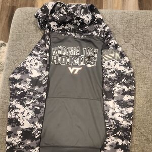 Colosseum Gray and Black Camo Virginia Tech Hoodie